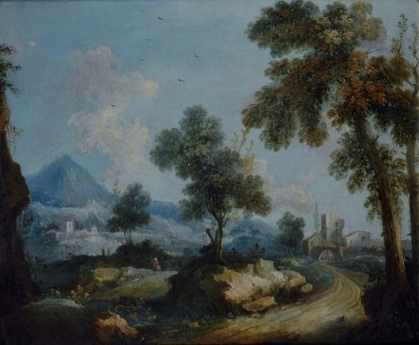 Attr. a Bartolomeo Pedon - Paesaggio con Figure