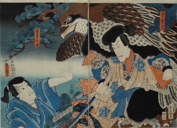 Utagawa Kunisada - Due attori del tetro popolare Kabuki
