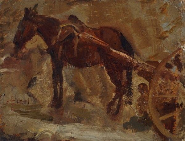 Cesare Ciani - Cavallo con carro