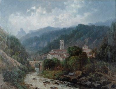 Paesaggio con Chiesa e Ponte