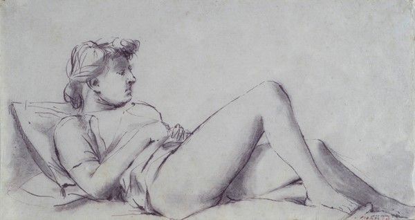 Giacomo Manz&#249; : Donna distesa  - Inchiostro su carta - Auction Arte Moderna e Contemporanea - Galleria Pananti Casa d'Aste