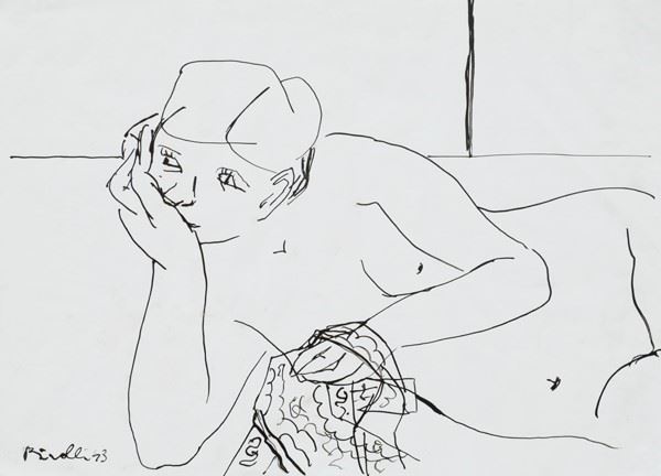 Renato Birolli : Nudo  (1943)  - China su carta - Asta Arte Moderna e Contemporanea - Galleria Pananti Casa d'Aste