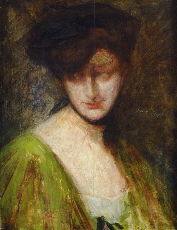 Attr. a Lino Selvatico - Donna con Cappello