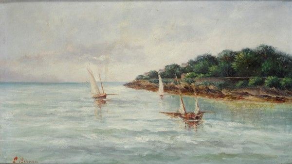 P. Bineau - Marina con Barche