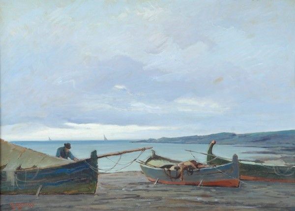 Renuccio Renucci - Barche sulla Spiaggia