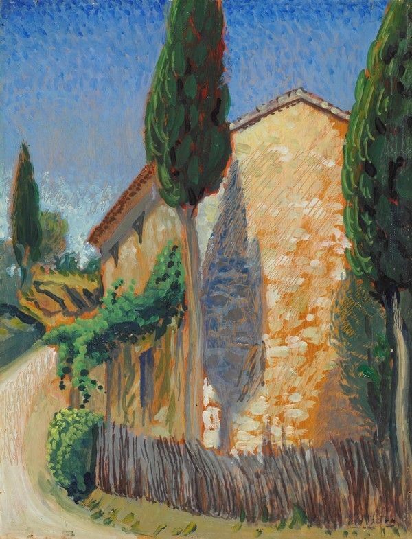 Gerardo Dottori - Casa di Campagna con Cipressi