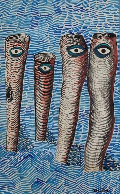 Alberto Martini : Dai Bozzetti per l'Odissea: I Ciplopi  - Tecnica mista su carta - Asta Arte Moderna e Contemporanea - Galleria Pananti Casa d'Aste