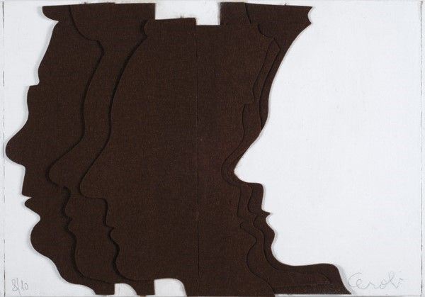 Mario Ceroli : Profili  ((1972))  - Feltro su tela applicata su tavola - Auction Arte Moderna e Contemporanea - Galleria Pananti Casa d'Aste
