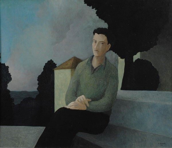 Tommaso Tommasi : Figura seduta  (1993)  - Olio su tavola - Asta Autori dell'800-900, Arte moderna e contemporanea - I - Galleria Pananti Casa d'Aste