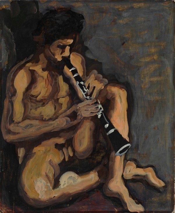 Carlo Levi : Clarinettista  - Olio su cartone - Auction Arte Moderna e Contemporanea - Galleria Pananti Casa d'Aste