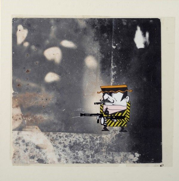 Pino Pascali : Joe Malamende  (1961)  - Tecnica mista su acetato e carta fotografica - Asta Arte Moderna e Contemporanea - Galleria Pananti Casa d'Aste