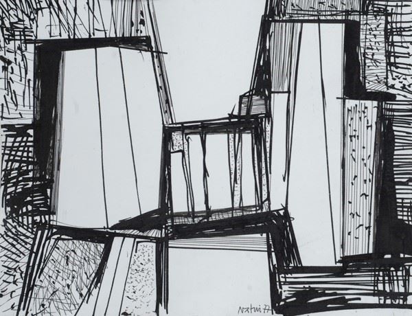 Gualtiero Nativi : Composizione  (1977)  - China su carta - Asta Arte Moderna e Contemporanea - Galleria Pananti Casa d'Aste