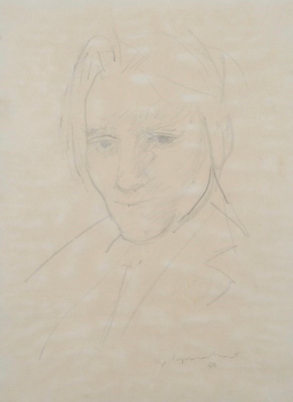 Ugo Capocchini : Ritratto di uomo  (1958)  - Matita su carta - Asta AUTORI DEL XIX E XX SEC - Galleria Pananti Casa d'Aste
