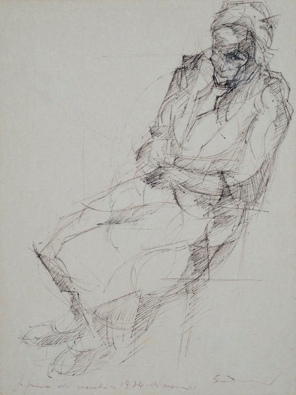 Emilio Scanavino - Disegno di Vecchia