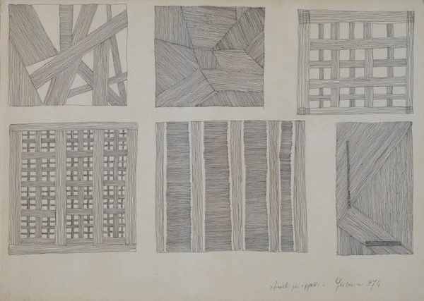 Anonimo, XX sec. : Studio per oggetti  (1974)  - Inchiostro su carta - Auction DISEGNI DAL XIX AL XX SEC - Galleria Pananti Casa d'Aste