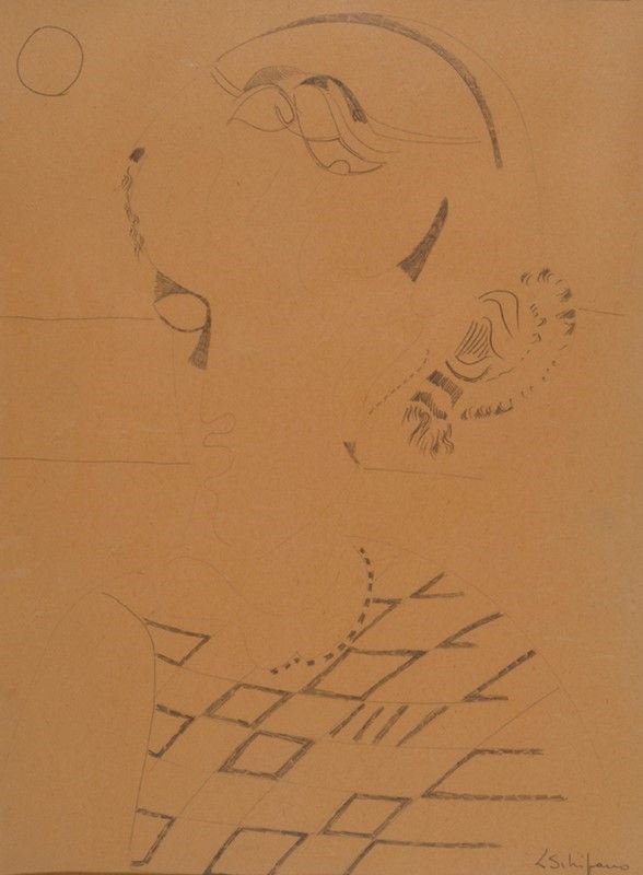 Luciano Schifano : La sua camicetta  ((1969))  - Matita su carta - Asta ARTE MODERNA E CONTEMPORANEA - Galleria Pananti Casa d'Aste