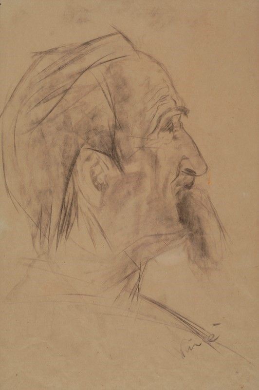 Dante Vincelles : Volto  - Carboncino su carta - Auction Autori dell'800-900, Arte moderna e contemporanea - I - Galleria Pananti Casa d'Aste