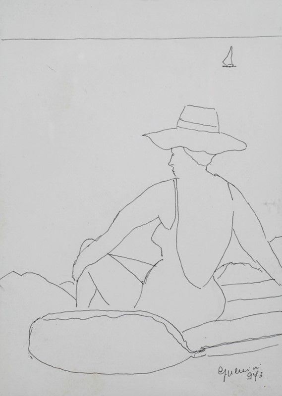 Lorenzo Guerrini - Donna in spiaggia
