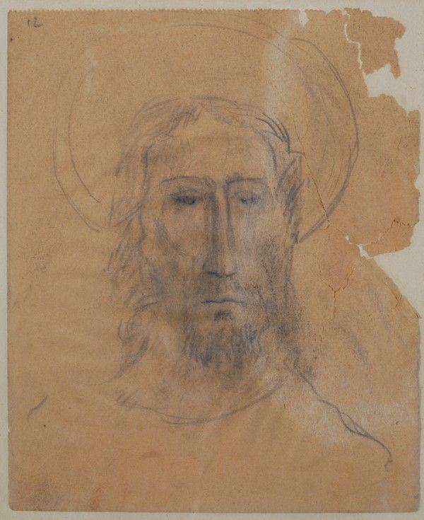Umberto Marianelli : Volto di Cristo  ((1939))  - Matita su carta - Asta DISEGNI DAL XIX AL XX SEC - Galleria Pananti Casa d'Aste