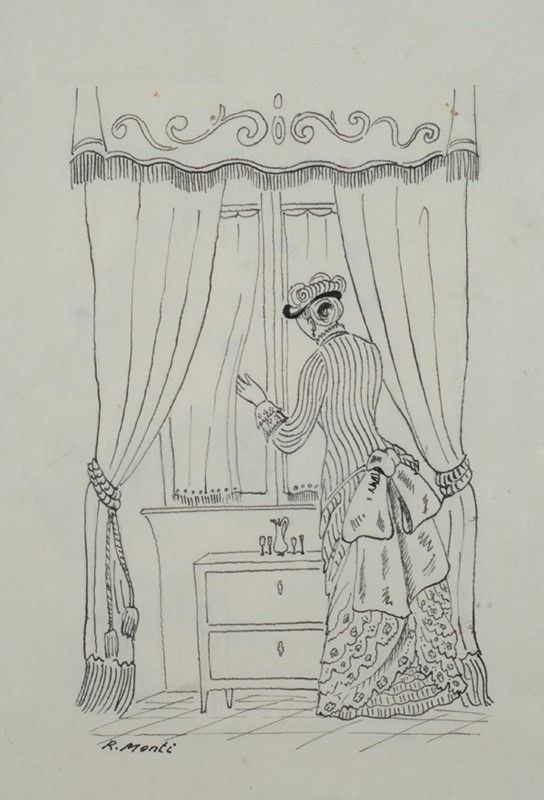 Raul Monti - Donna di spalle alla finestra