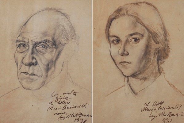 Luigi Montanarini - Ritratto Maschile; Ritratto Femminile