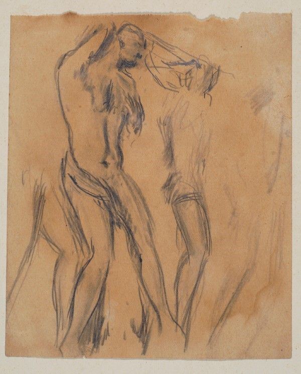 Mario Maestrelli : Figure  (anni '40)  - Matita su carta - Auction Autori dell'800-900, Arte moderna e contemporanea - I - Galleria Pananti Casa d'Aste