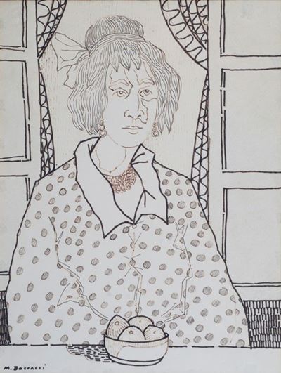 Ritratto di Donna con Cestino di Frutta