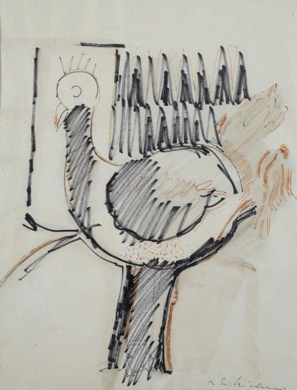 Luciano Schifano : Senza titolo  - Tecnica mista su carta - Auction Autori dell'800-900, Arte moderna e contemporanea - I - Galleria Pananti Casa d'Aste