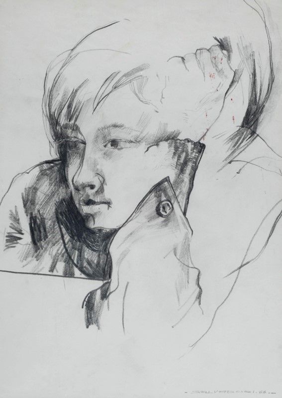 Remo Salvadori - Volto con Fiori; Ritratto di Ragazzo