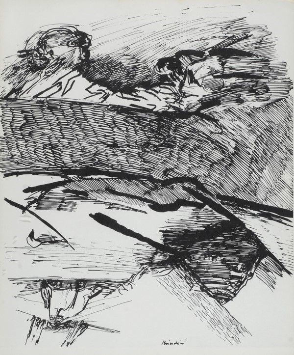 Sirio Midollini : Paesaggio  - Inchiostro su carta - Auction AUTORI DEL XIX E XX SEC - Galleria Pananti Casa d'Aste