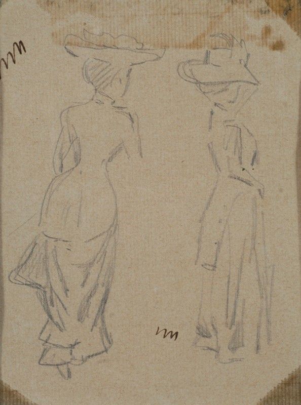 Luigi Gioli - Studi di donna con cesto sulla testa