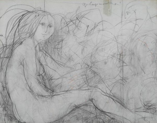 Ugo Capocchini : Nudo seduto  - Matita su carta - Asta Autori dell'800-900, Arte moderna e contemporanea - I - Galleria Pananti Casa d'Aste