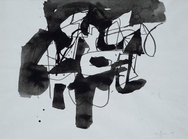 Afro (Basaldella) : Composizione  (1964)  - China acquerellata su carta - Auction Arte Moderna e Contemporanea - Galleria Pananti Casa d'Aste