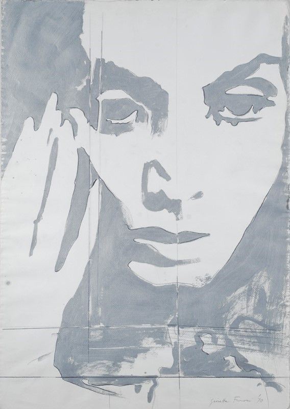 Giosetta Fioroni : Il pianto  (1970)  - Argento e grafite su carta - Asta Arte Moderna e Contemporanea - Galleria Pananti Casa d'Aste