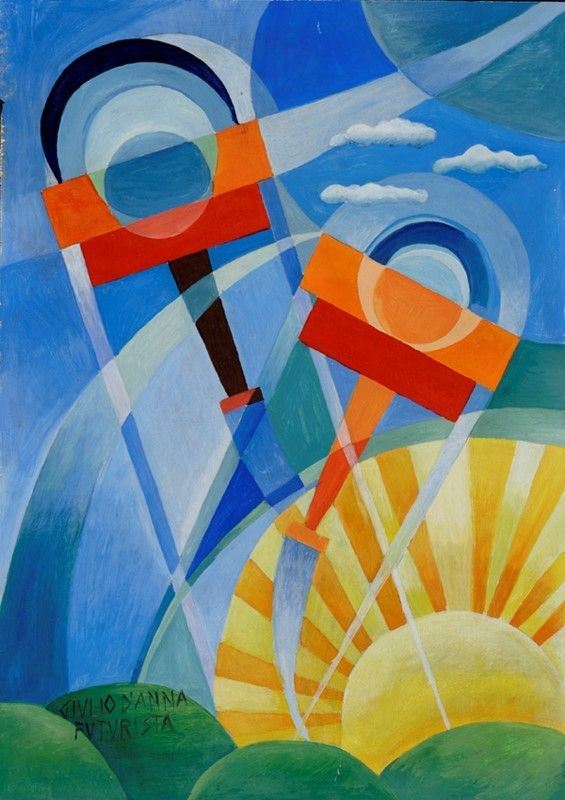 Giulio D'Anna : Evoluzioni  ((1930))  - Tempera su carta - Asta Arte Moderna e Contemporanea - Galleria Pananti Casa d'Aste