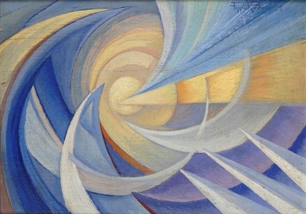 Pippo Rizzo : Sole  (1925)  - Olio su tavola - Asta Arte Moderna e Contemporanea - Galleria Pananti Casa d'Aste