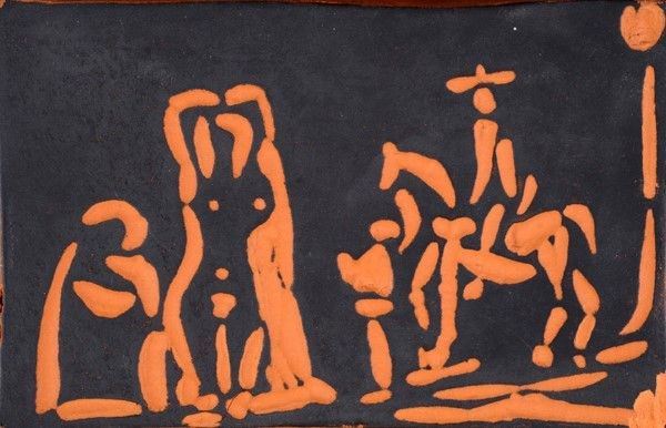 Pablo Picasso : Personnages et Cavalier  (1968)  - Terracotta - Auction Arte Moderna e Contemporanea - Galleria Pananti Casa d'Aste