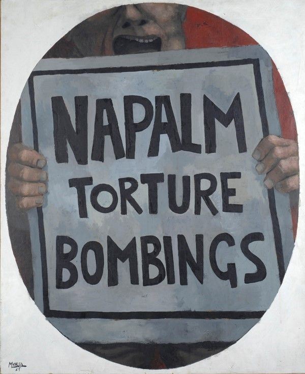 Carlos Mensa : Napalm torture bombings  (1945)  - Olio su tela - Auction Arte Moderna e Contemporanea - Galleria Pananti Casa d'Aste