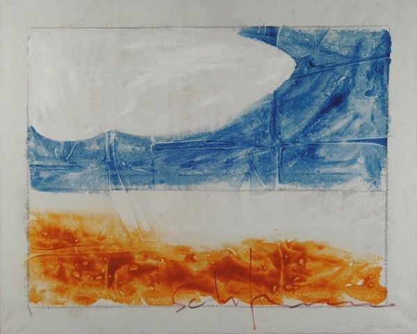 Mario Schifano : Paesaggio anemico  (1973-1974)  - Smalto su tela - Asta Autori dell'800-900, Arte moderna e contemporanea - I - Galleria Pananti Casa d'Aste