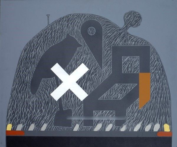 Concetto Pozzati : All'interno di un impossibile  (1995)  - Tecnica mista su tela - Asta Arte Moderna e Contemporanea - Galleria Pananti Casa d'Aste
