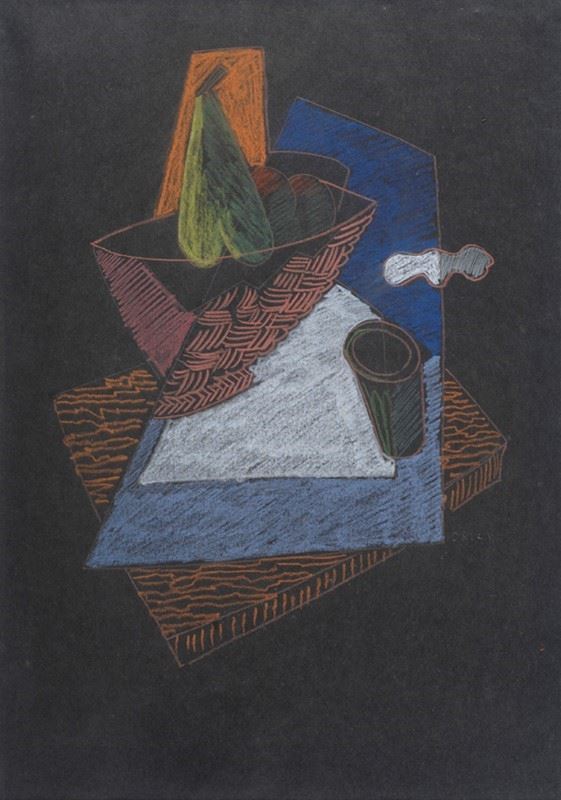 Pippo Oriani : Natura morta  (anni '60-70)  - Pastelli su carta - Asta Arte Moderna e Contemporanea - Galleria Pananti Casa d'Aste