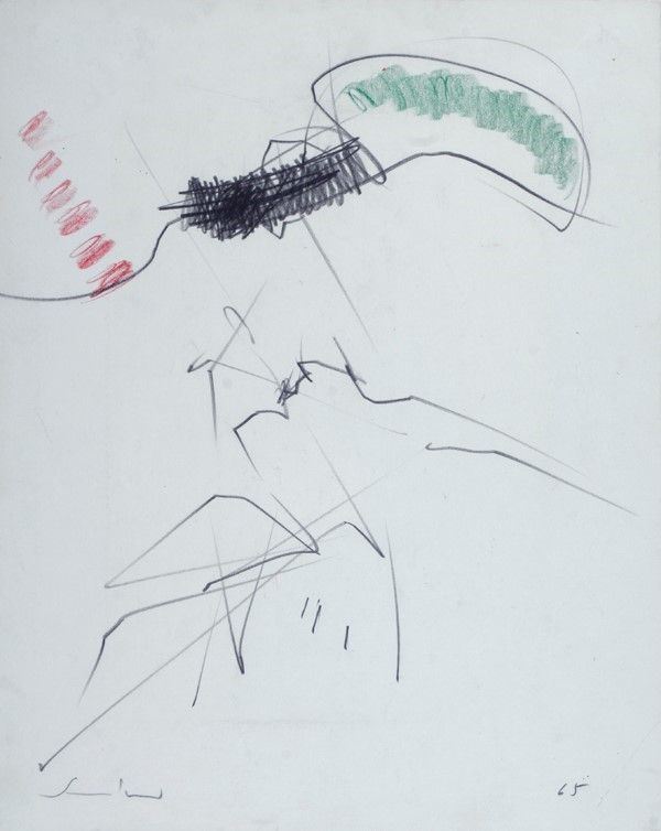 Emilio Scanavino : Senza titolo  (1965)  - Tecnica mista su cartone riportato su tela - Asta Arte moderna e contemporanea - Galleria Pananti Casa d'Aste