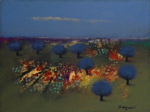 Manlio Bacosi : Paesaggio  - Olio su tela - Auction Autori del XIX e XX sec. - I - Galleria Pananti Casa d'Aste