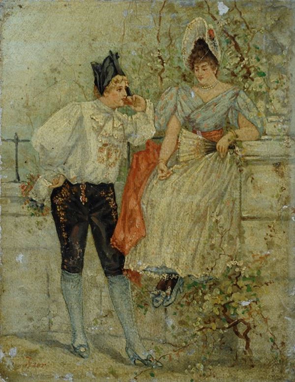 Anonimo, XIX sec. : Idillio  - Auction AUTORI DEL XIX E XX SEC - Galleria Pananti Casa d'Aste