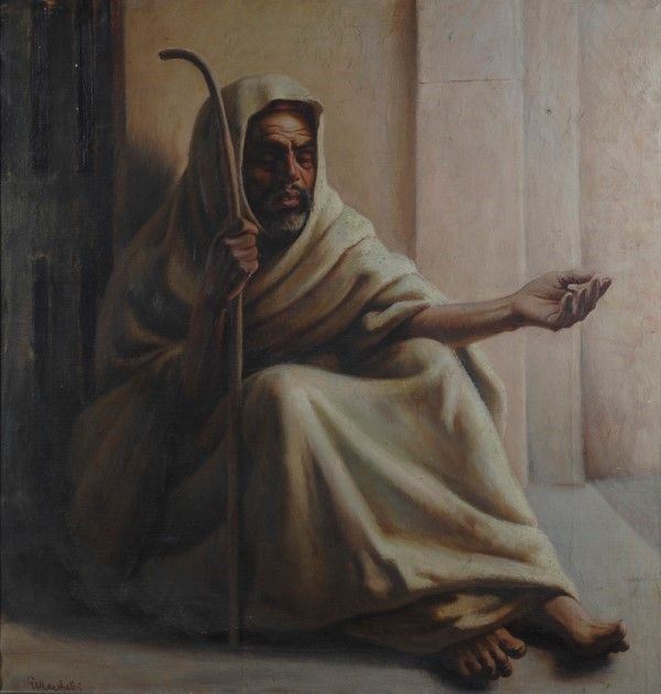 Giulio Marchetti : Mendicante  - Olio su tela - Auction Autori dell'800-900, Arte moderna e contemporanea - I - Galleria Pananti Casa d'Aste