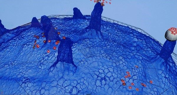 Giuliana Cun&#232;az : Untitled-6 (Nanomushroom)  (2008)  - Stampa digitale e colore acrilico su cotone - Asta Arte di ricerca per la ricerca - Galleria Pananti Casa d'Aste