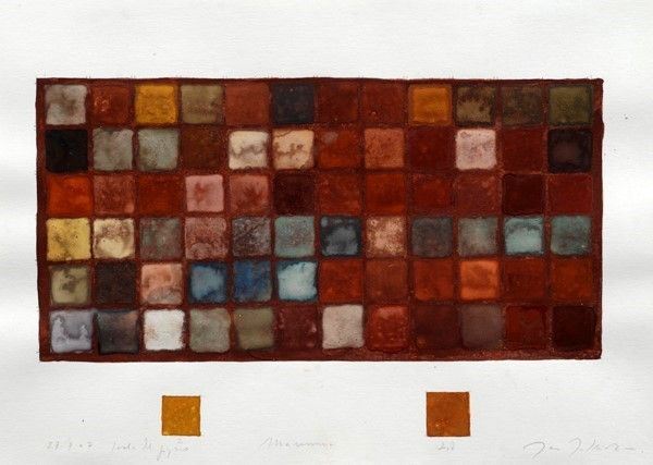 Jan Jedlicka : Maremma rosso  (2013)  - Pigmenti su carta - Asta Arte di ricerca per la ricerca - Galleria Pananti Casa d'Aste