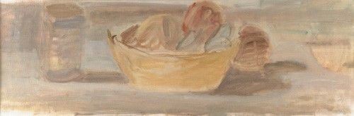 Mario Marcucci : Natura morta con cesto  - Olio su tela riportata su tavola, - Asta Autori dell'800-900 - I - Galleria Pananti Casa d'Aste