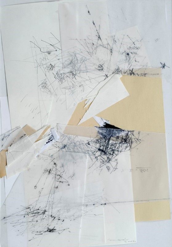 Sandro Martini : Senza titolo  (2012)  - Collage e inchiostro calcografico su carta - Asta Arte di ricerca per la ricerca - Galleria Pananti Casa d'Aste