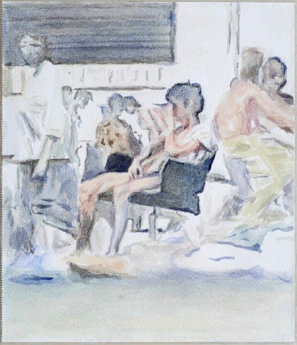 Adrian Paci : Il riposo  (2014)  - Acquerello su carta e tela - Asta Arte di ricerca per la ricerca - Galleria Pananti Casa d'Aste